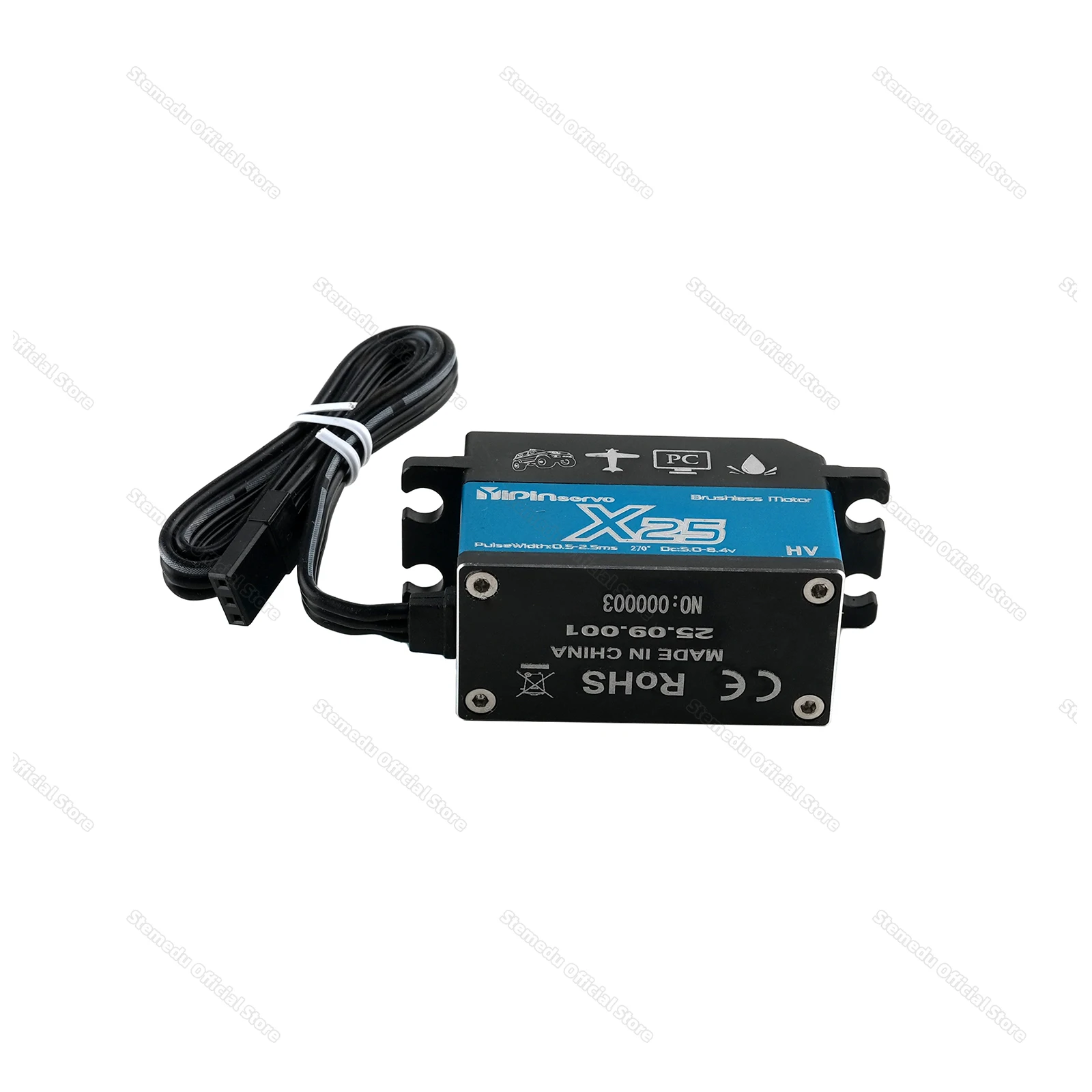 Servo digitale RC impermeabile da 25 kg a basso profilo X25 Motore brushless Sterzo interamente in metallo 25T Corno per modello di robot per auto RC 1/10 1/12