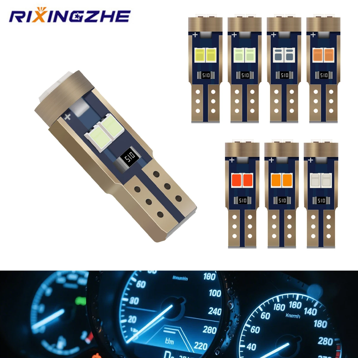 

10/50pcs T5 W3W LED Bulbs Car Interior Lights 12V Dashboard Warning Canbus Indicator Auto Instrument Lamp 6SMD 2016 Chip