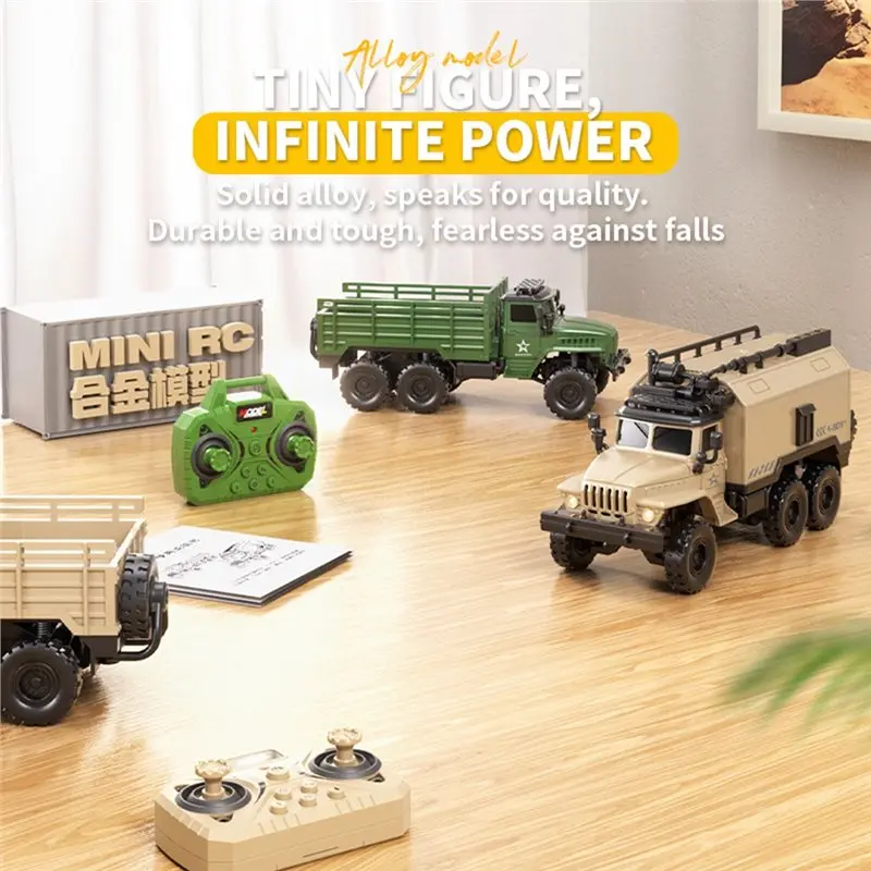 ABUM-1: 64 Desktop Mini Alloy Card Remote Control Card Four-Wheel Drive Six Wheel Transport Vehicle Simulation Model Toy 8D