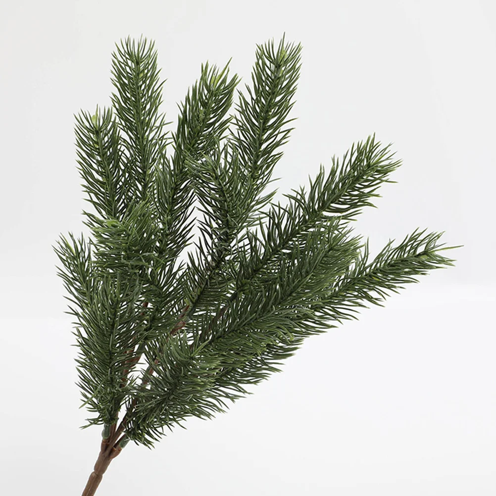 Agujas de pino artificiales, selecciones falsas, ramas de plantas, ramas simuladas para decoración de madera, 3 uds.