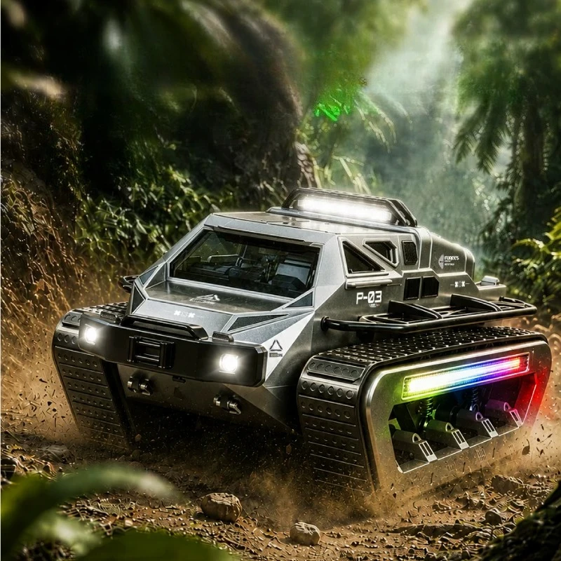 JJRC GB2070 RC Tracked Off-Road Tank Full-Scale Dual-Flow Drive Gearbox Simulation Model Electric Toy Tank Gift