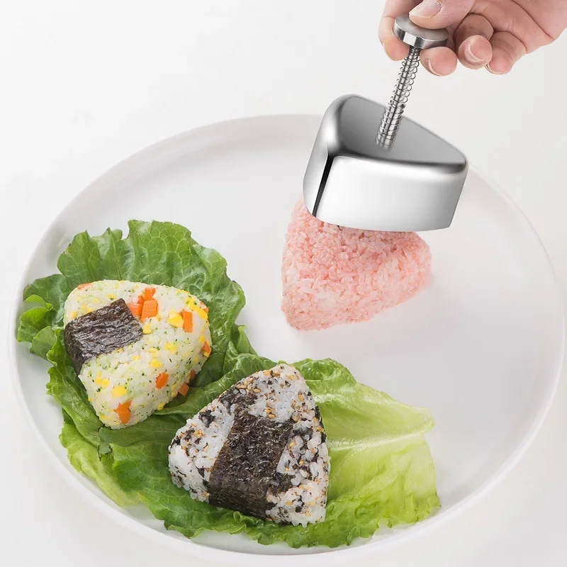 DSA stainless steel rice ball mold Japanese triangular rice ball sushi mold DIY nori rice bag sushi tool