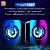 Xiaomi Car Speaker Stereo Sound With Microphone 3.5mm AUX Car Office Speaker For Macbook Desktop Notebook Computer Loudspeaker