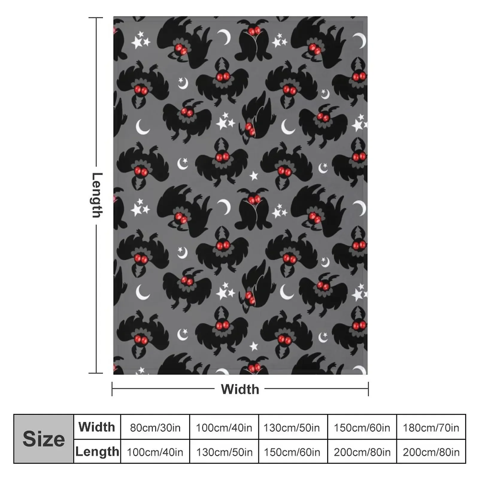 Cute Cryptids - Mothman Pattern Throw Blanket couch cozy soft plush fuzzy picnic outdoor blanket