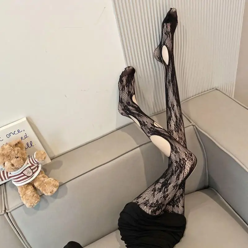 

Sexy Bla Transparent Women's Panhose High Waist Straight Leg Pants Korean Sle Neutral G Casual Trousers