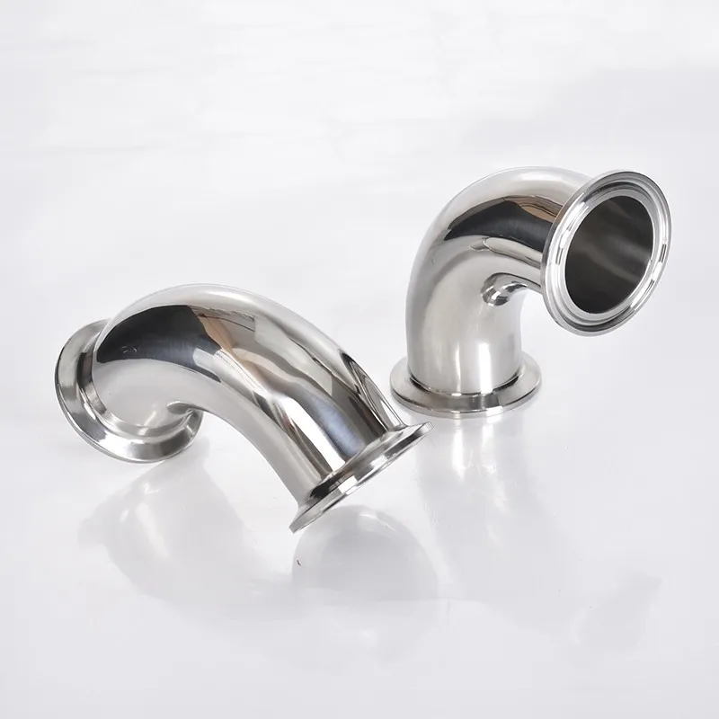 

3/4" 1” 2” 19mm-63mm Pipe OD Sanitary Tri Clamp Ferrule OD 90 Degree Elbow Pipe Fitting Stainless Steel 304 Homebrew