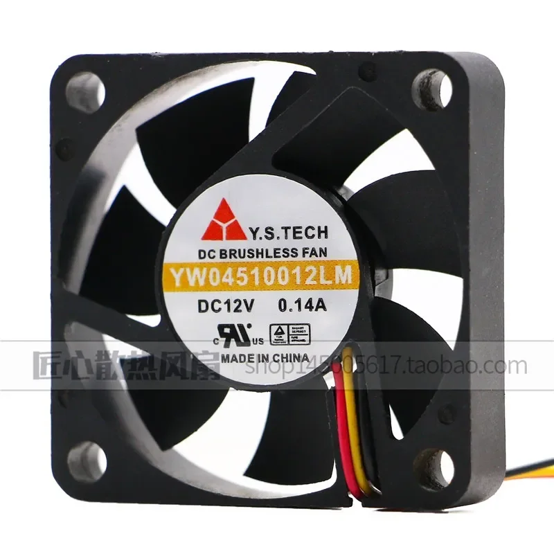 Original Y.S.TECH Wonsan 4.5cm 12V 0.14A YW04510012LM Double Ball Cooling Fan for Electronic Devices