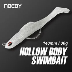 Noeby 14cm 30g TPR Swimbait Hollow Body Sinking Soft Bait Perch Lure Wobblers Thick Shad Needle Stinger Hook Pike Bass Lure