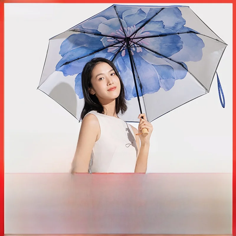 

Зонт от солнца с черным клеевым покрытием из листьев банана, двухслойный, для защиты от солнца, маленький черный зонт, женский, для солнечной погоды и дождя, двойного назначения, солнцезащитный, Fo...