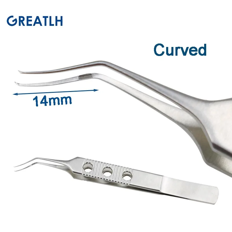 Ophthalmic Capsulorhexis Tweezers Curved Angle Ophthalmic Forceps Ophthalmic Surgical Instrument Stainless Steel Titanium Alloy