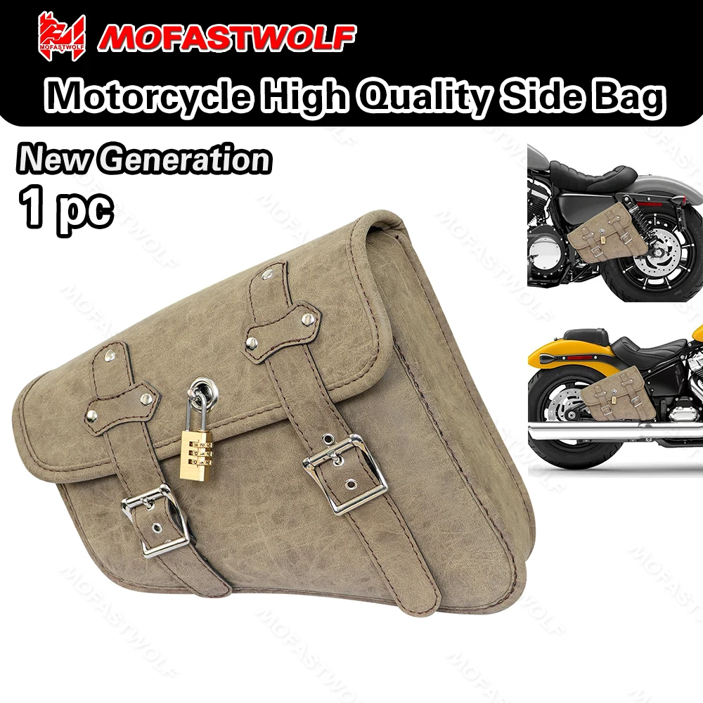 

Universal Accessories Triangle Synthetic Leather Motorcycle Side Saddle Bag for Cafe Racer ATV For Harley Sportster XL 883/1200