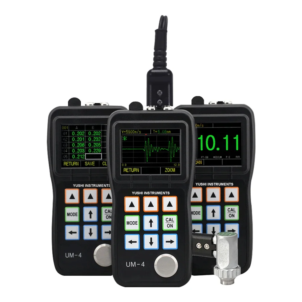 YUSHI Ultrasonic Thickness Gauge UM4DL with Color Scree Live A-scan Snapshot Ultrasonic Thickness Gauge