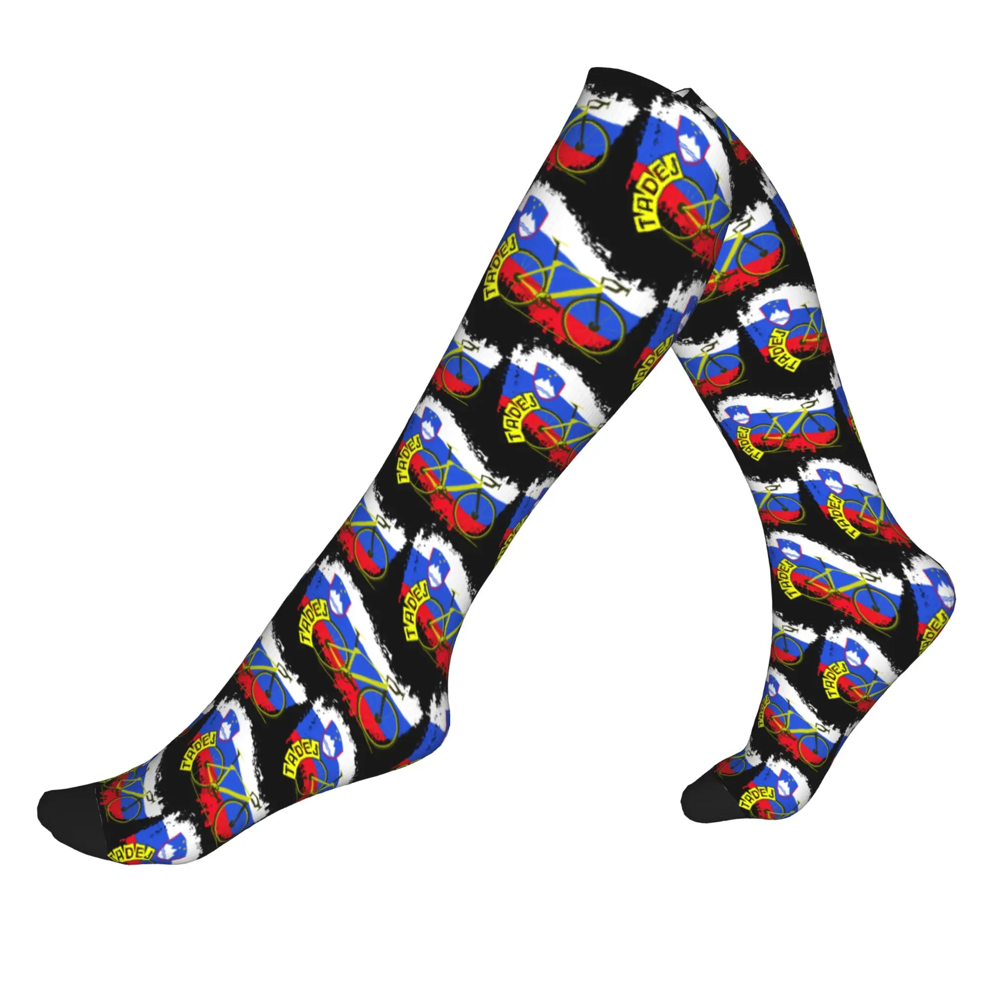 

UAE Tadejs Cycling Racer Pogacars Men's Sports Compression Socks Unisex Novelty 3D Printing Dress Socks