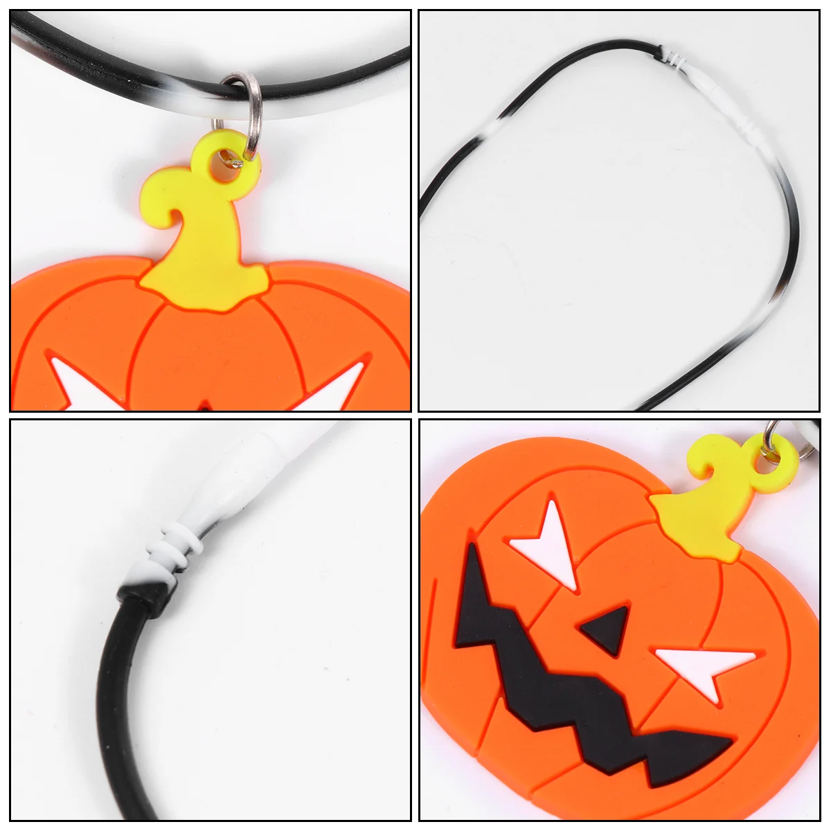

1Set Halloween Pumpkin Necklace Silicone Orange Bright Cartoon Design Small Delicate Party Supplies Fashionable Gift
