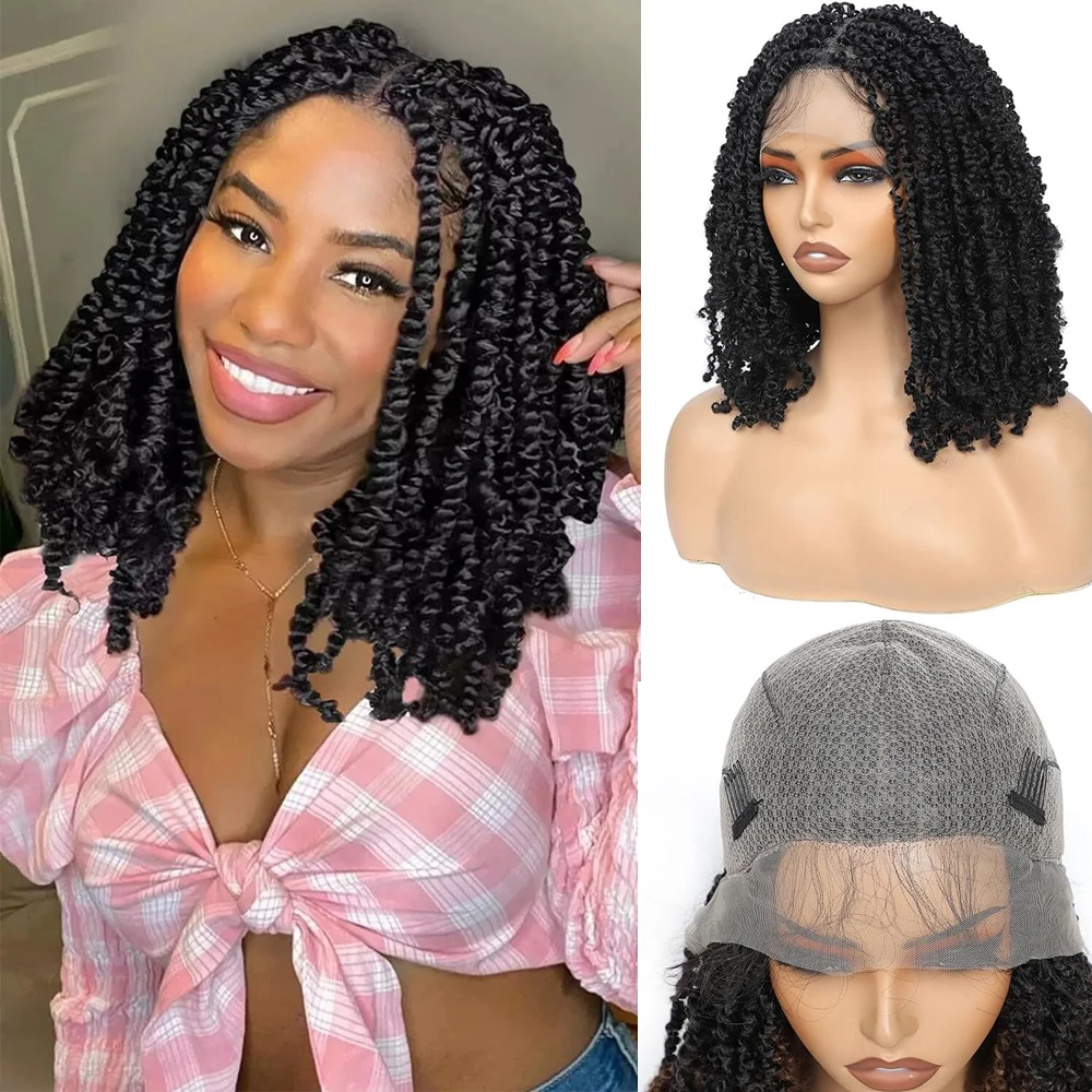 

Полные кружевные парики с микро-дредами для женщин, синтетические короткие кружевные фронтальные парики с искусственными локонами и детскими волосами, без узлов, твист-дред