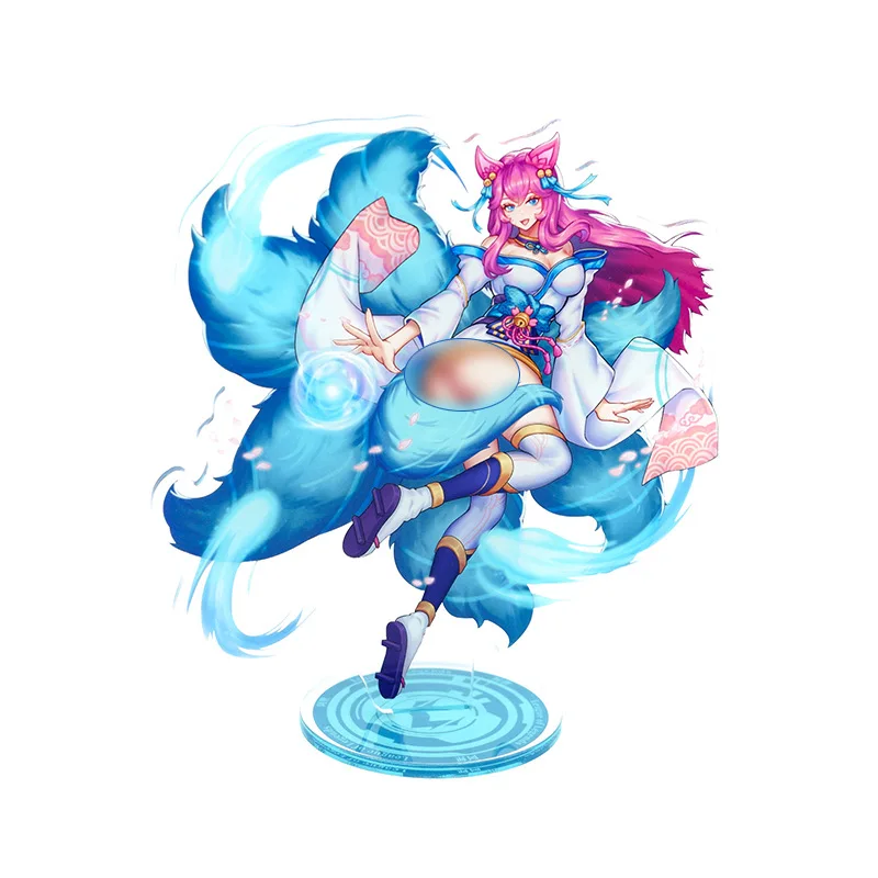 16CM GAME LOL Spirit Blossom Ahri Jinx Zoe Yasuo Cosplay Acrylic Stand Figure Accessories Cosplay Cartoon Badge