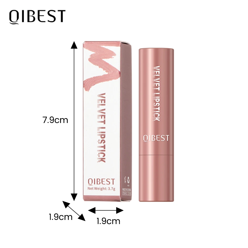 QIBESTNatural Velvet Matte Lipstick Long-lasting 10 Color Lip Stain Lightweight Moisturizing Lip Balm Women Makeup New Lip Tint