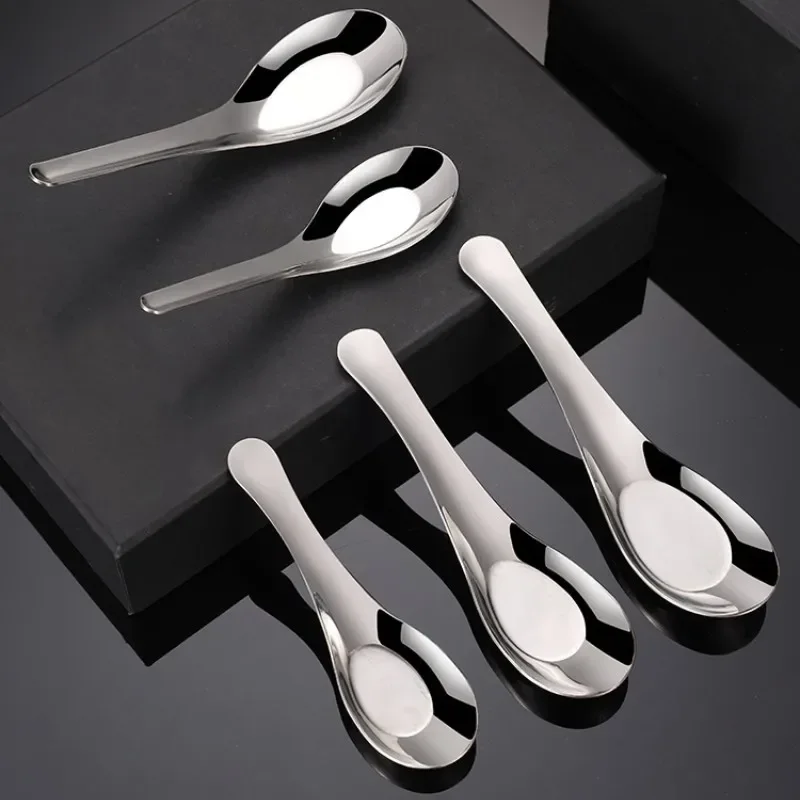 Stainless Steel Soup Spoon, Large Capacity, Silver Mirror Polished, Rice  Kitchen Tableware