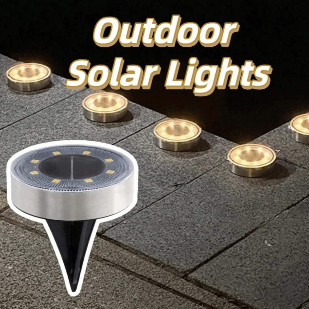

8 LED Outdoor Solar Light IP68 Waterproof Stainless Steel Buried Garden Light LED Lighting Solar Powered LED Ground Lamp