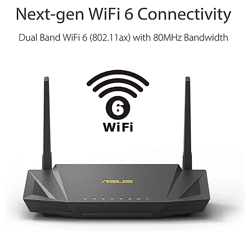 Dual Band WiFi 6 Router Asus RT-AX56U AX1800, AiProtection dożywotnia ochrona internetu, Full Home WiFi 6 AiMesh, tylko do gier