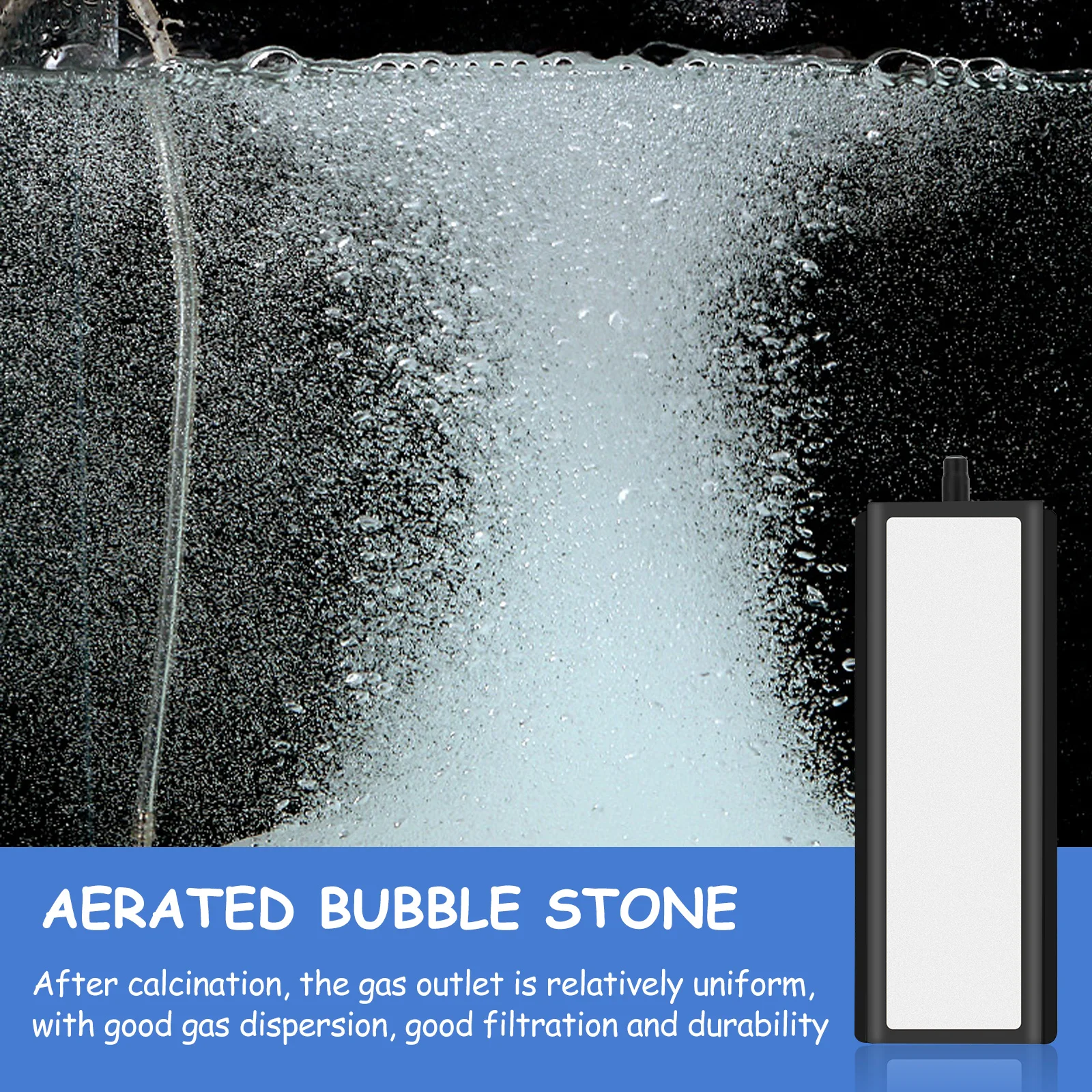 

Stone Fish Tank Accessories Mute Bubbler LED -saving Durable Home Office Frosted Smooth Bubble Output Oxygen