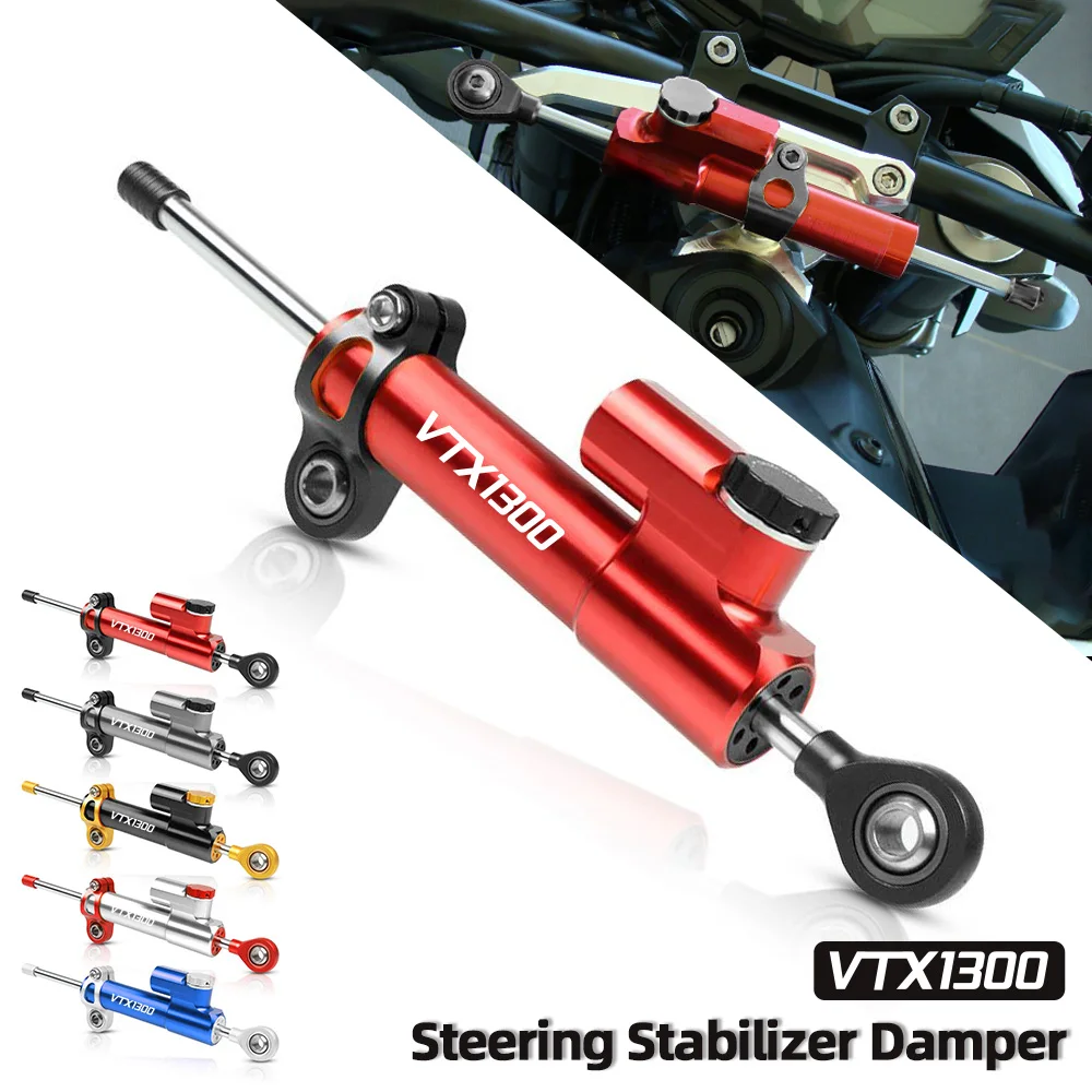 

Universal Motorcycle Adjustable Steering Stabilize Damper Safety Control Bracket Mounting For HONDA VTX1300 2003-2008 VTX 1300