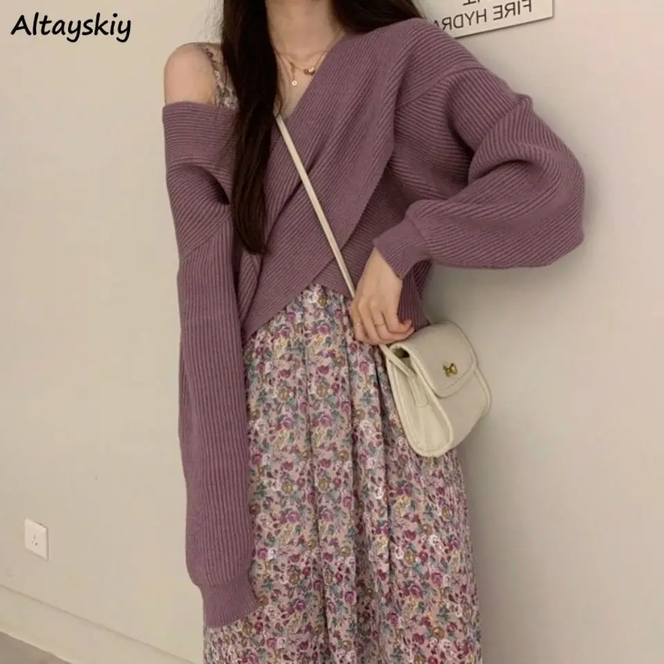 女性のバットウィングスリーブ,韓国のファッション,Vネック,春の秋,新しいデザイン