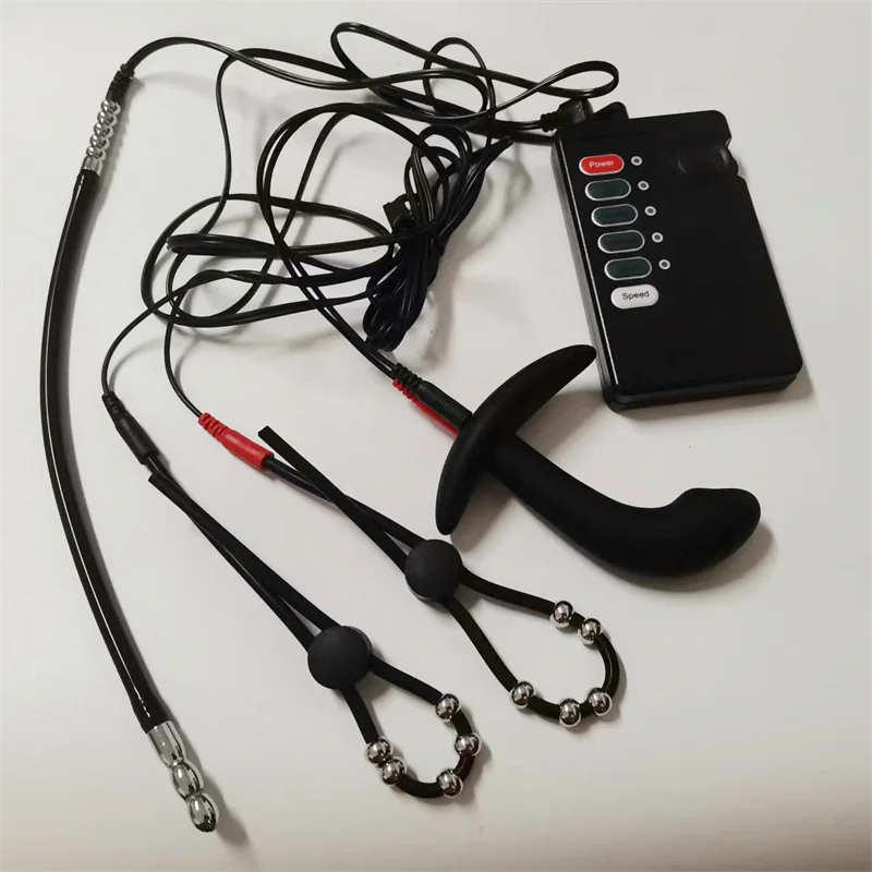 صدمة كهربائية مجرى البول السبر لعبة استثارة القضيب موسع سيليكون خواتم الديك الحصان العين قضيب معدني الحلمات كليب الجنس لعب للرجال #4