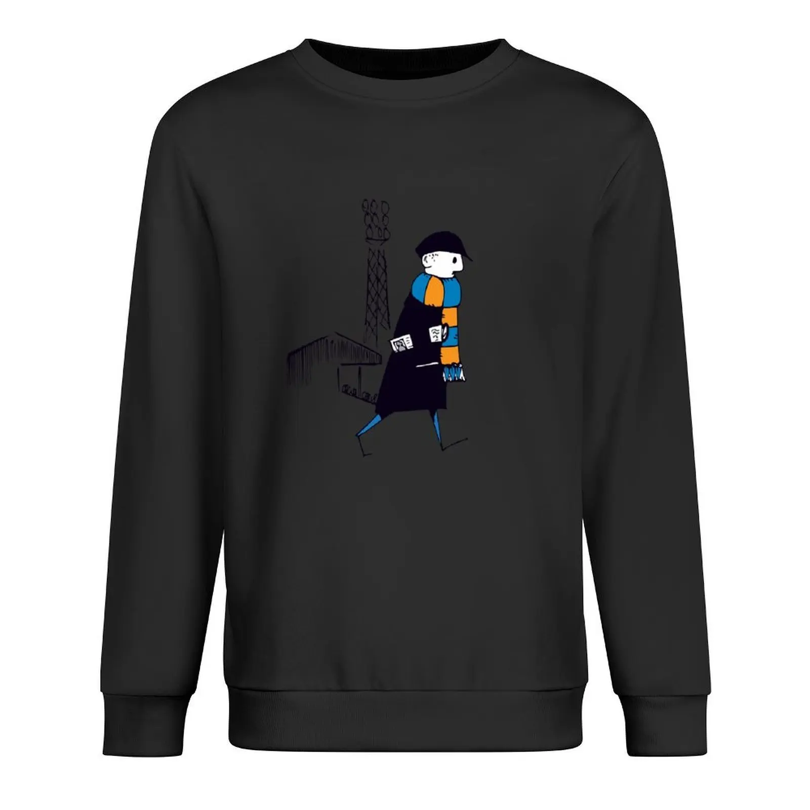 

Flat cap Fan, Blue and Orange Scarf, Football Supporter, Illustrated Tribute Pullover mens clothing sweatshirt men