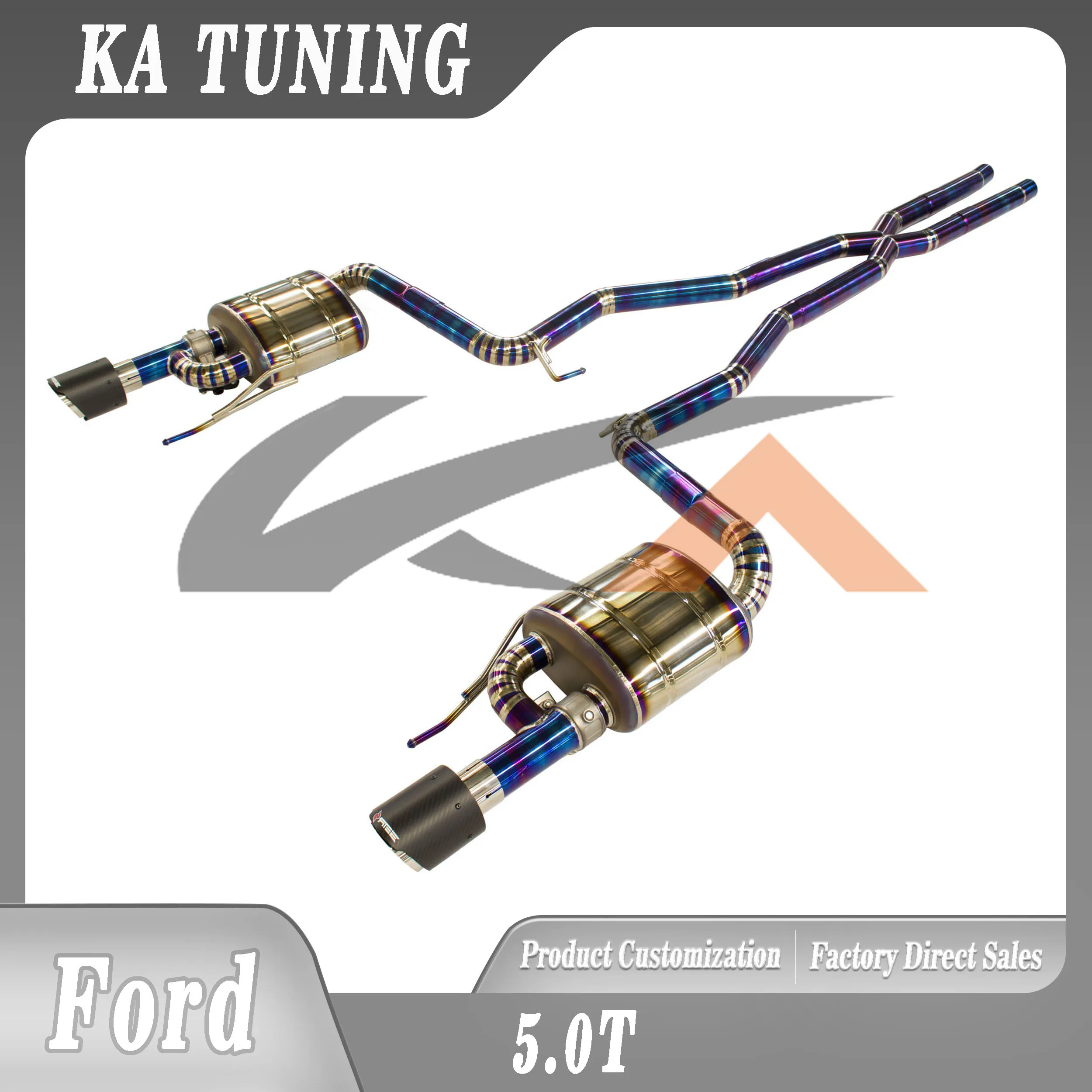 

KA Tuning Titanium Alloy Catback Exhaust System for Ford 5.0T Rear Section Performance Muffler Valve