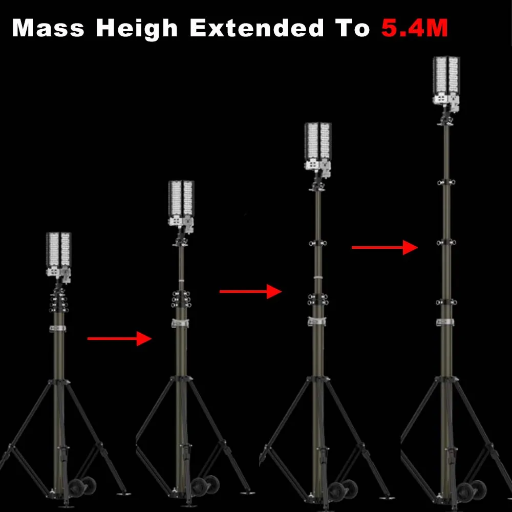 Промышленная мобильная световая башня 1,680 Вт, 60 000 лм, освещение строительной площадки, атмосферостойкая портативная световая башня
