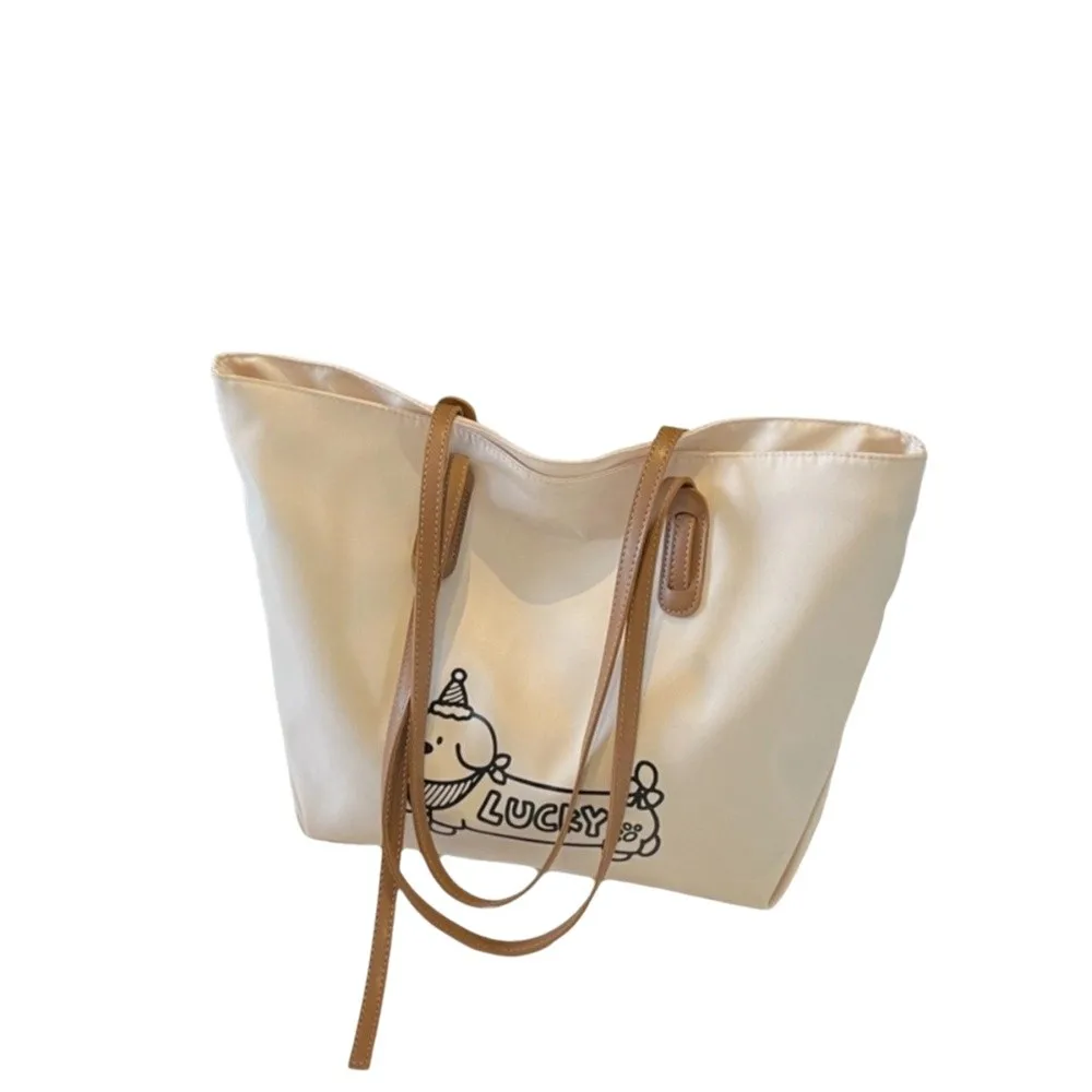 

Korean Style Dachshund Tote Bag Large Capacity Graffiti Puppy Armpit Shoulder Bag Cute Square Underarm Handbag Office Worker