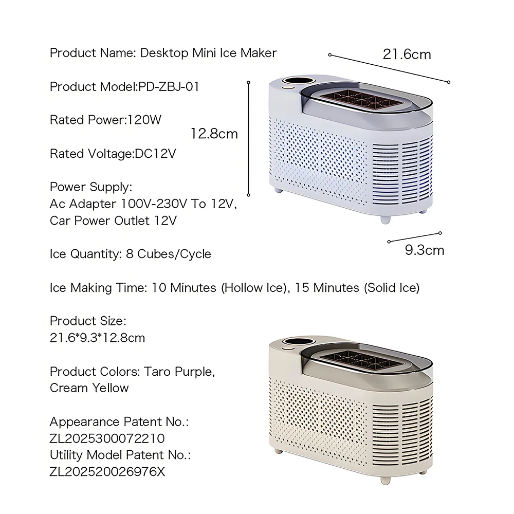 Desktop Mini Ice Maker Convenient Ice Maker Home Dormitory Office Camping Car Carrying Cube Ice Automatic Ice Boxes
