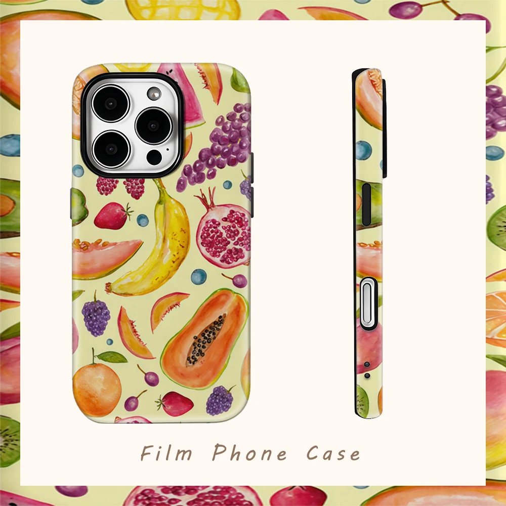 Funda de teléfono Fruity Fiesta para IPhone 17AIR 16E 16 15 14 13 12 11 17 Pro Max Plus contraportada de doble capa