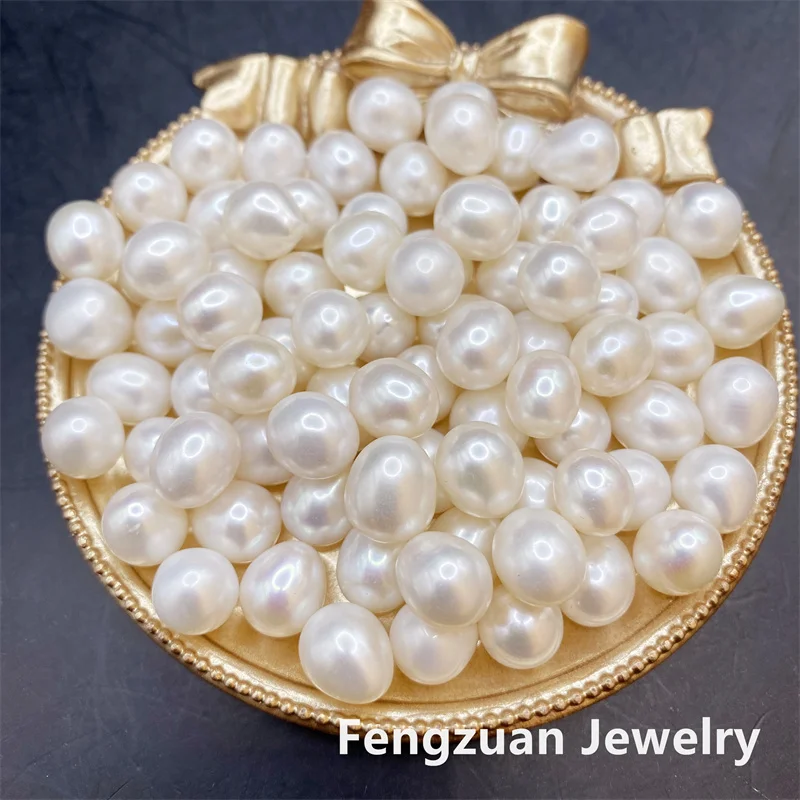 

High Luster Natural Pearls Loose Rice Beads White 3A 4A Quality 5-10mm Half Hole Pearl White for Jewelry DIY Pendant Earrings