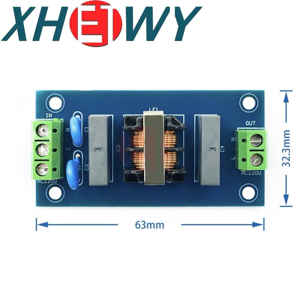 220V Emi Filter Geluidsbooster Filter Soundbooster Socket 2a Emi Filter Module Power Board Sound Lift Scherpe Filter Sound