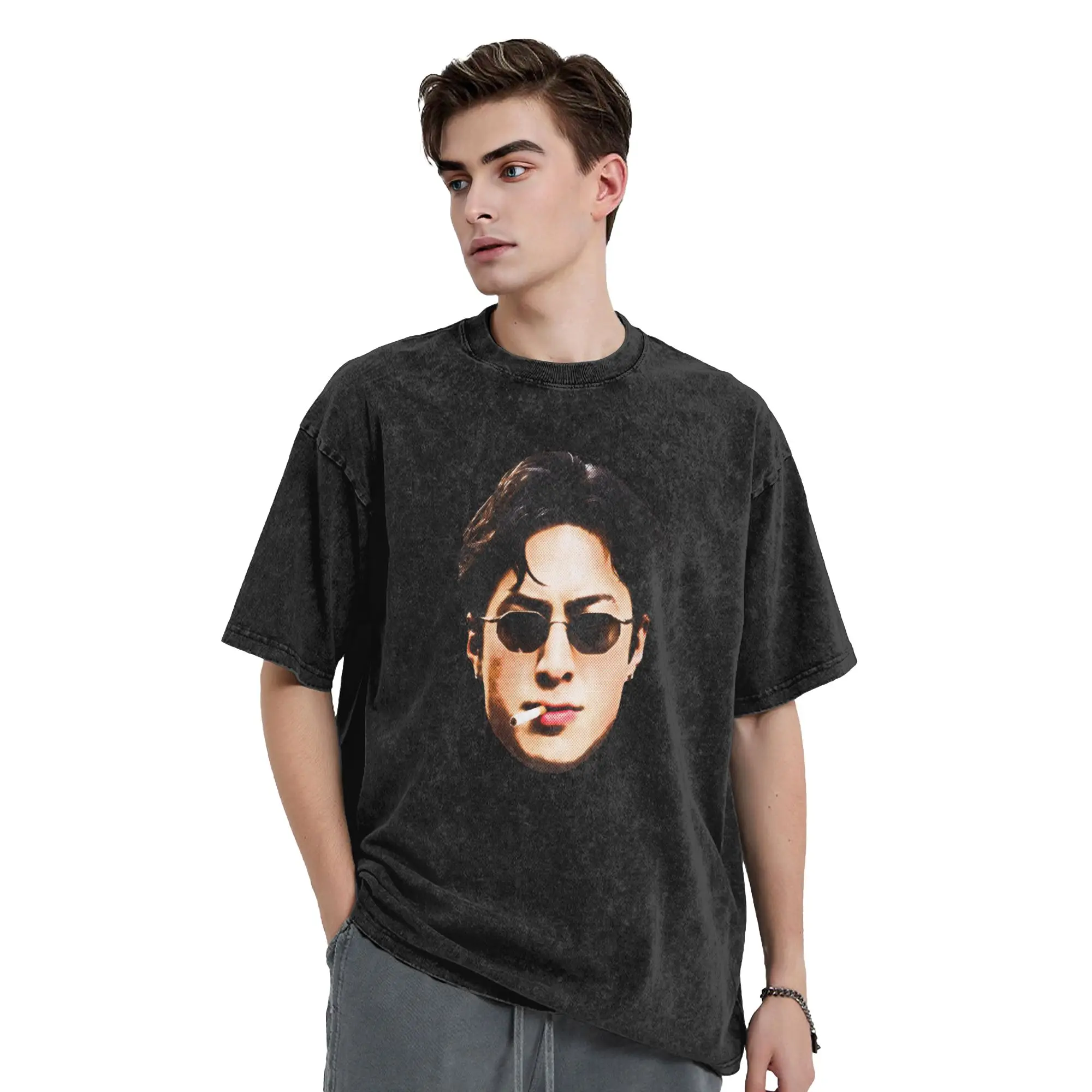 Couple T Shirt Hudson Williams Washed T Shirts Harajuku  Summer Tees Streetwear Simple Cotton Tops Plus Size 2XL