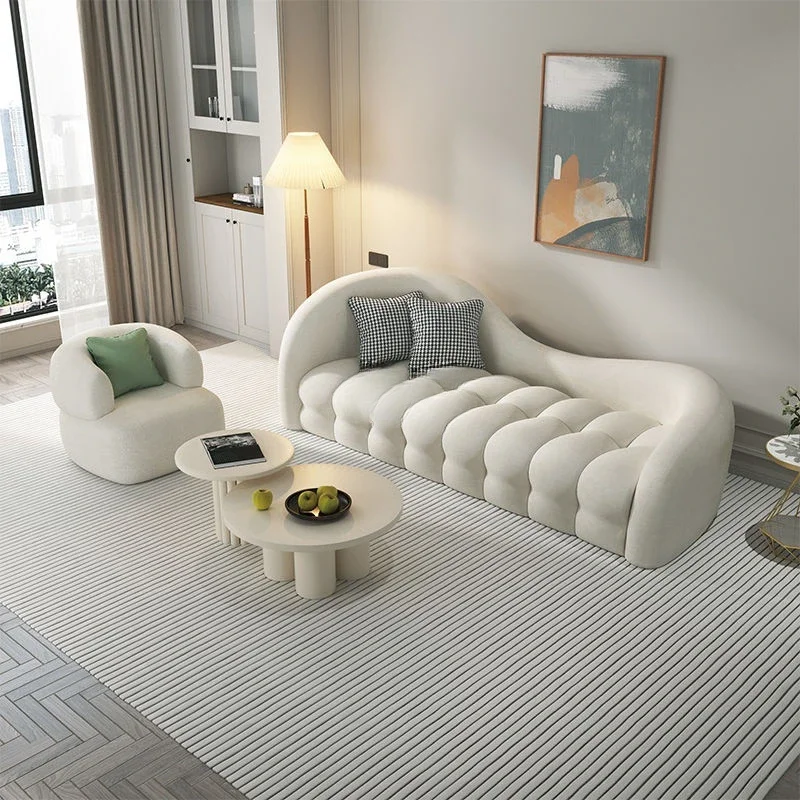 Modern sofa small apartment living room simple Internet celebrity rental house cloud three bedroom sofa dual bedroom