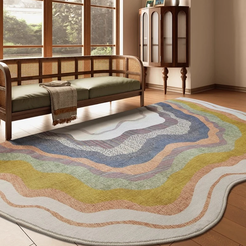 

Creative Design Living Room Decoration Carpet Irregular Rainbow Rugs for Bedroom Gradient Color Lounge Rug Home Thick Floor Mat