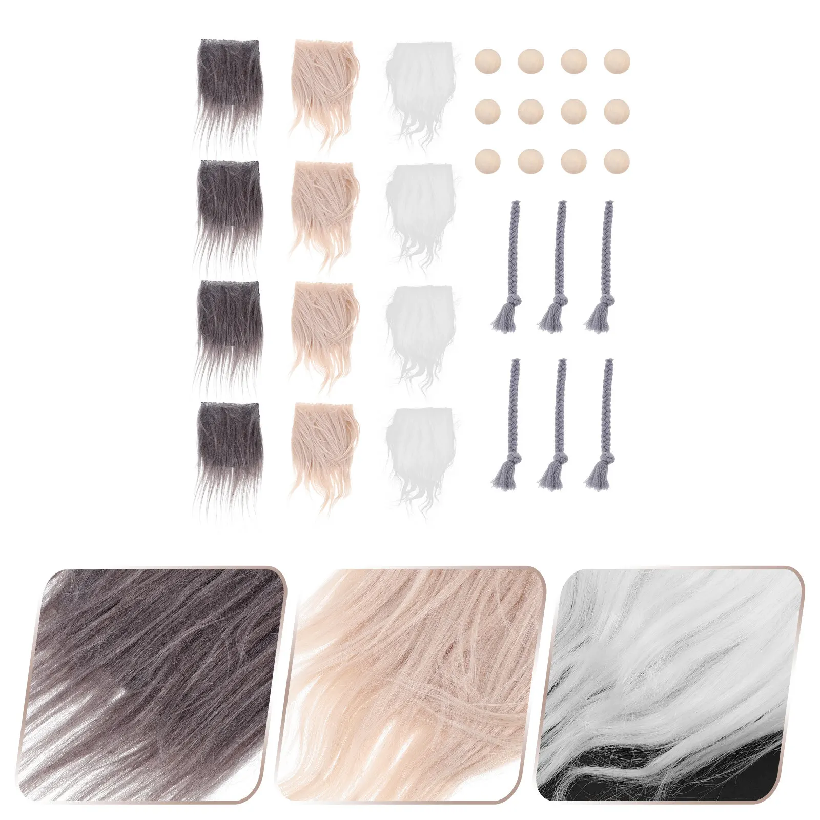 

Набор для изготовления гномов: предварительно нарезанная мягкая искусственная хлопковая борода с косичками для творчества и рукоделия