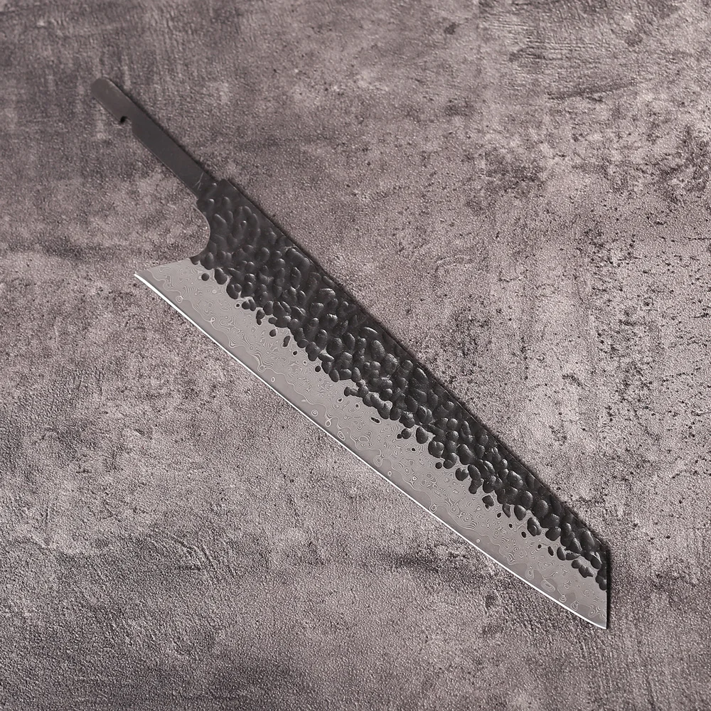 DASHWAY 8-inch Damascus Steel Kiritsuke Chef Knife Blank Blade DIY Handmade Japanese Kitchen Full Tang Sharp Edges Making Tools