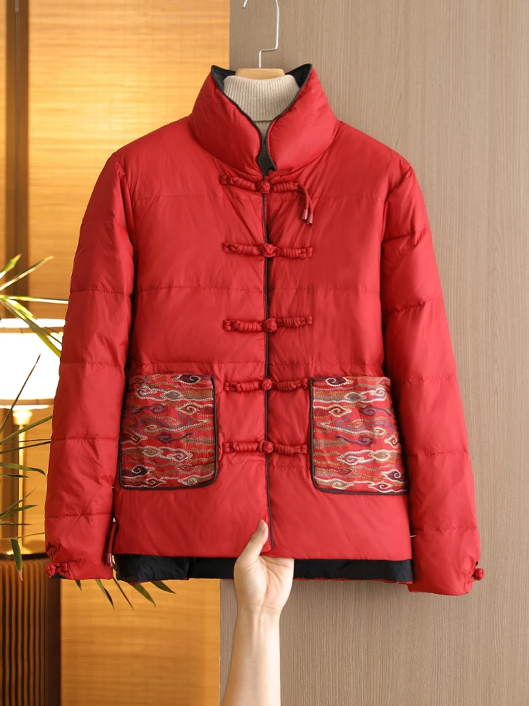 パープルママダウン Jaet 女性の冬用オルトニューチャイニーズ Sle スタンドカラーブレッドコート快適な軽量レギュラー Sve