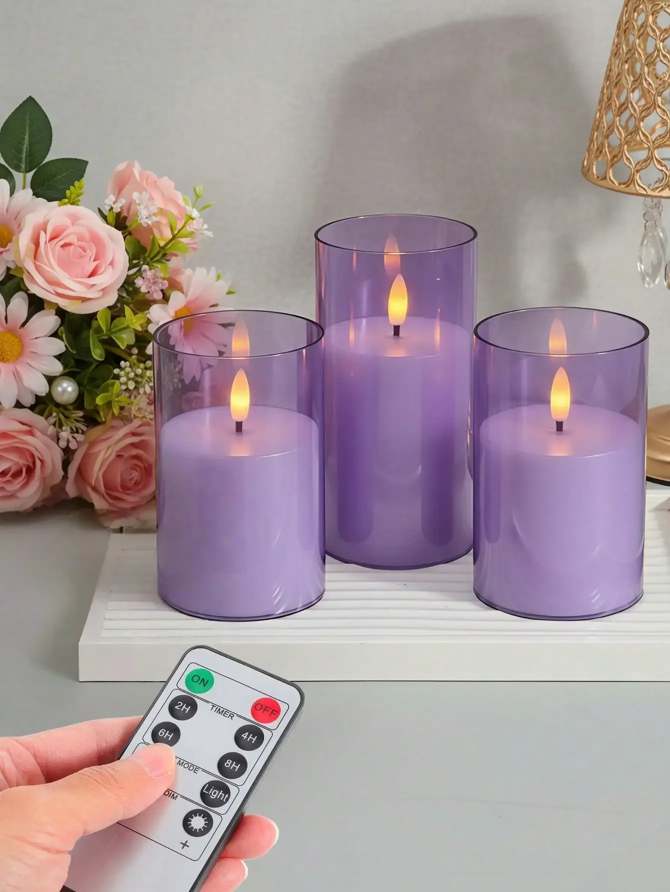 3-Piece Flameless LED Candle Set - Battery-Operated With Timer And Remote Control - Decorative Candles For Home Decor, Mother's Day, Gifting, Party Table Settings, And Weddings