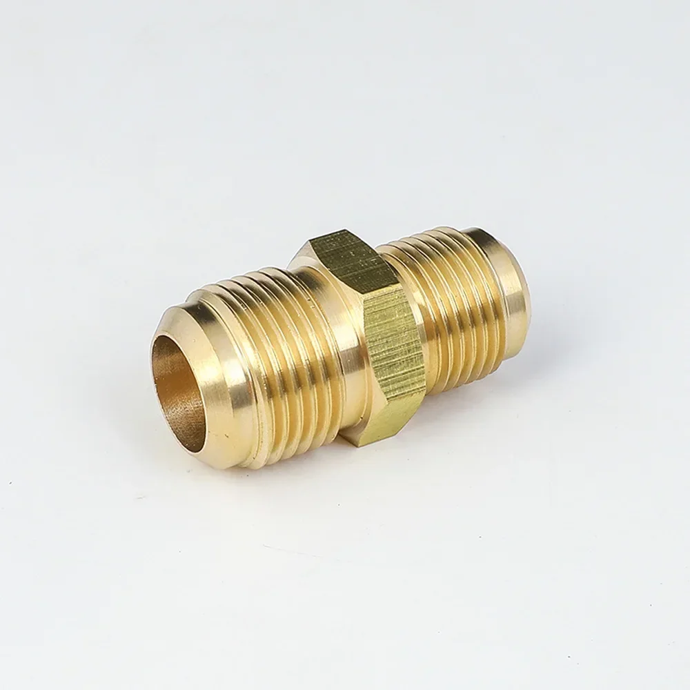 45 Degree SAE-Standard Flare 1/4" 3/8" 1/2" 3/4" OD Tube Equal Reducer Brass Pipe Fitting Connector Adapeter Coupling For Air Co