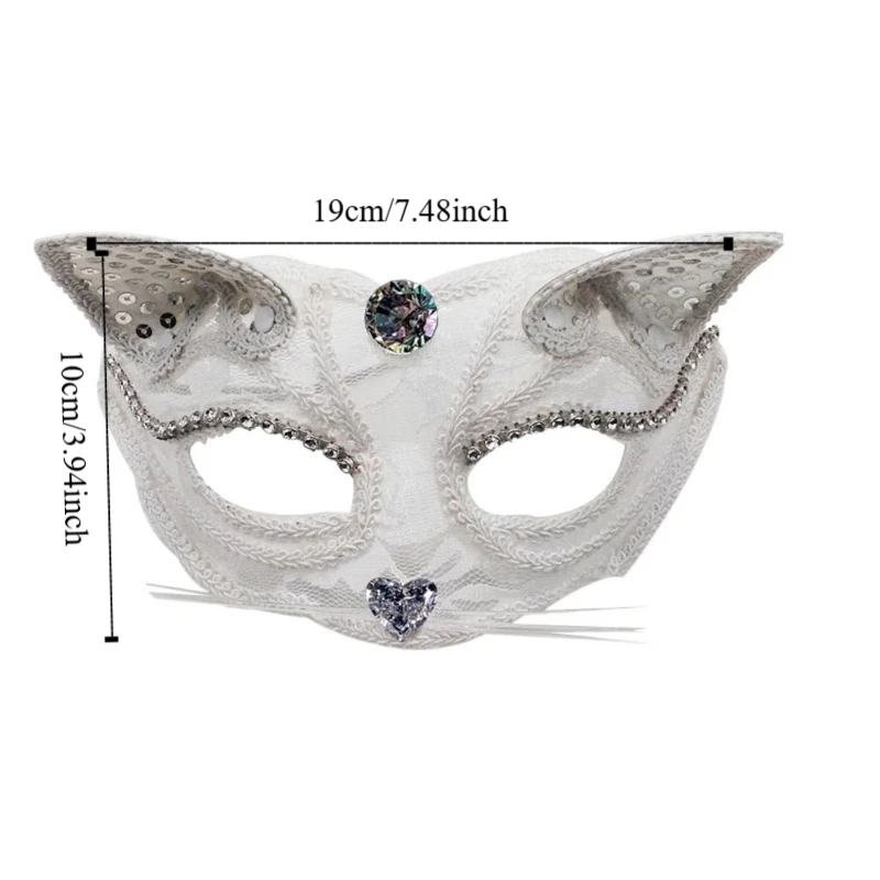Halloween Supply Eye Mask Dance Party Costume Half Face Mask  Cat Face Masks Venice Mask Party Supplies Lace Masquerade