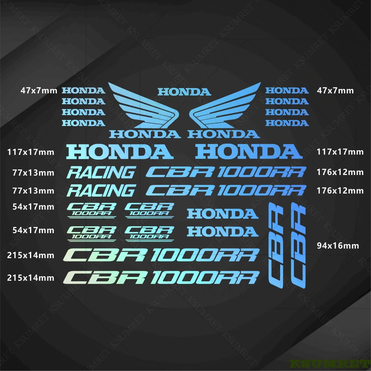 ملصقات لهوندا للدراجات النارية CBR1000RR شعار مائي مقاوم للماء