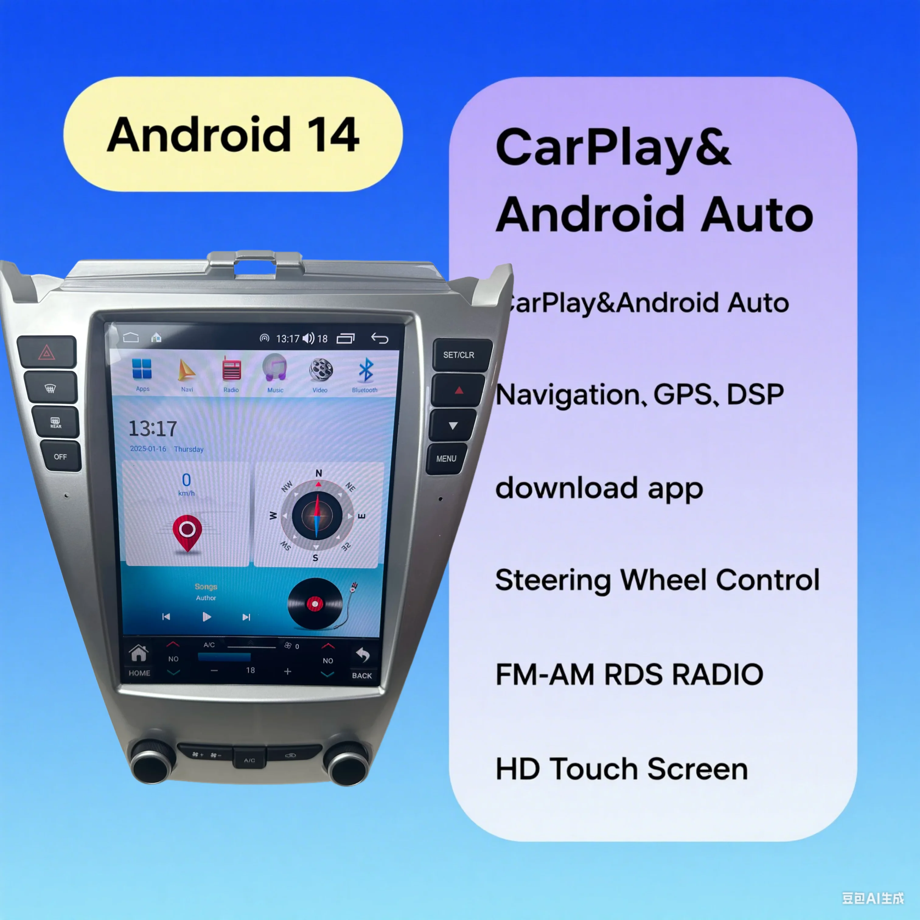 

JYCC Carplay GPS Navi для Chevrolet Explorer Equinox 2009-2017 Android14 автомобильные интеллектуальные системы стереоплеер сенсорный экран
