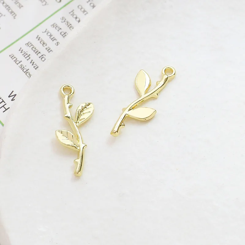 10 Stuks Vintage Delicate Wilgenbladeren Charme Voor Vrouwen Hanger Ketting Diy Sieraden Maken Liefdevol Accessoires