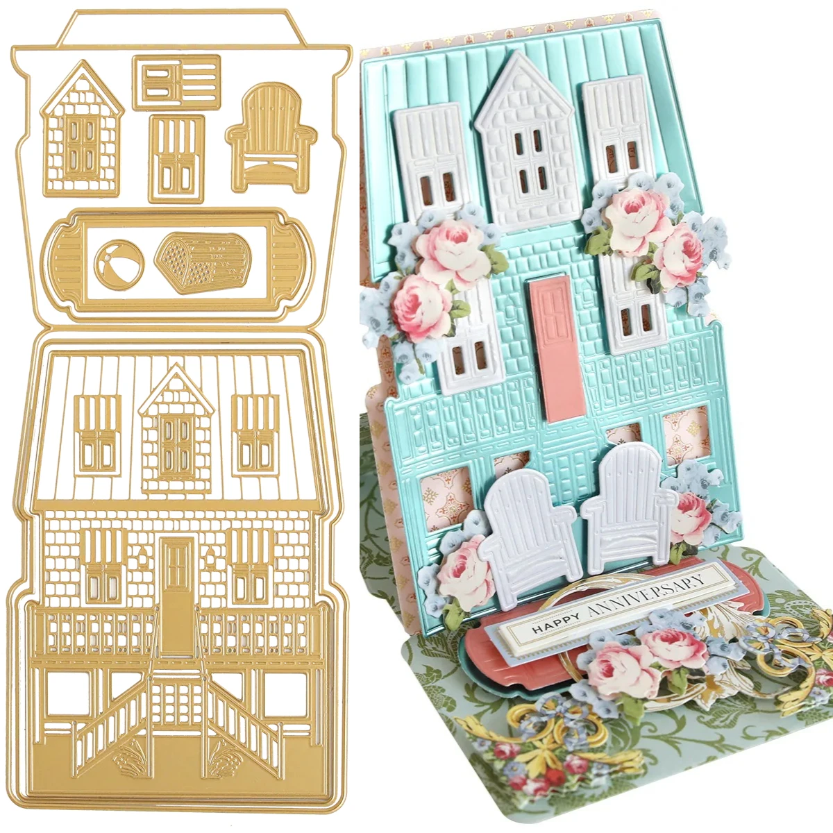 Summer House 3D Easel 2026 New Metal Cutting Dies For DIY Scrapbooking Crafts Maker Photo Album Template Handmade Decoration