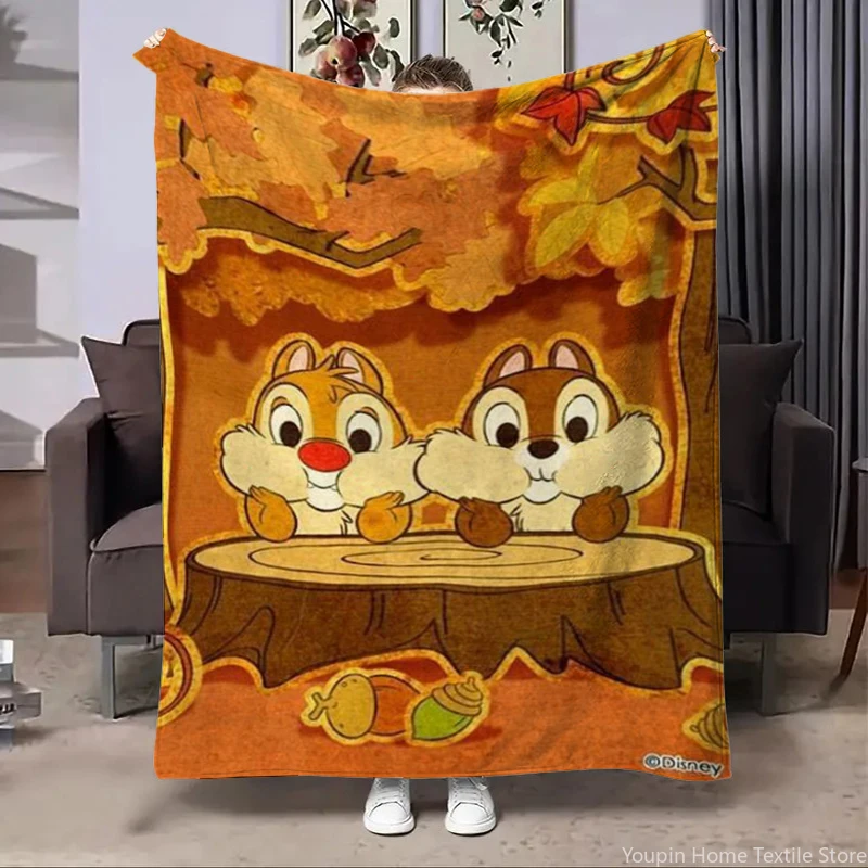 

Disney Chip 'n' Dale Flannel Children Adult Blanket Cartoon kid Plush for Home Bedroom Bed Sofa Picnic Office Cover Soft Blanket